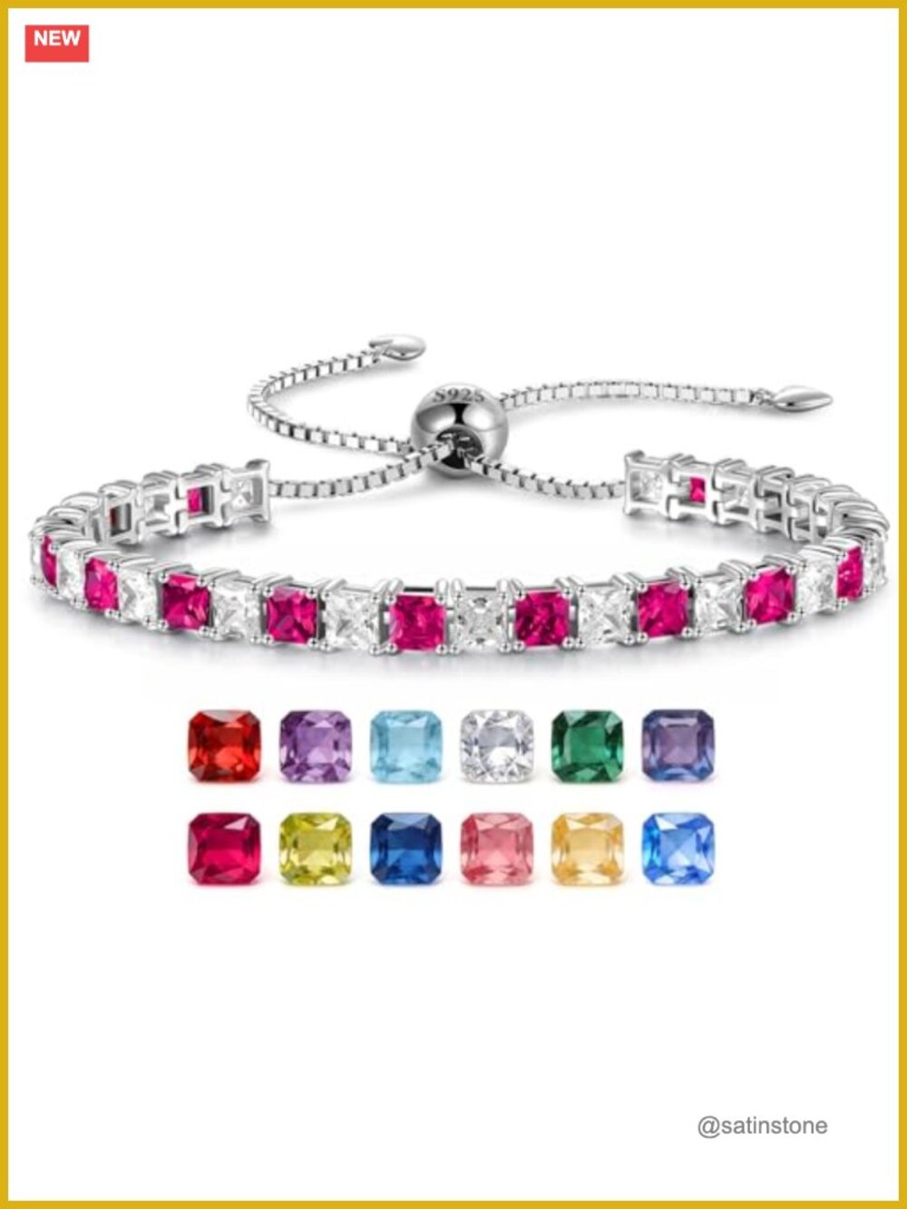 13.6CT Ruby Tennis Bracelet Sterling Silver Plated Women's Birthstone Jewelry